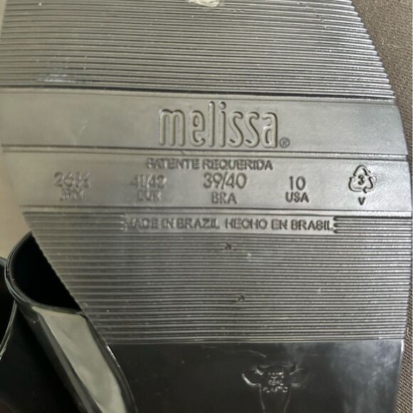 Melissa Classy PVC Jelly Open Toe Double Band Slingback Black Sandal Size 10 New - Picture 8 of 8